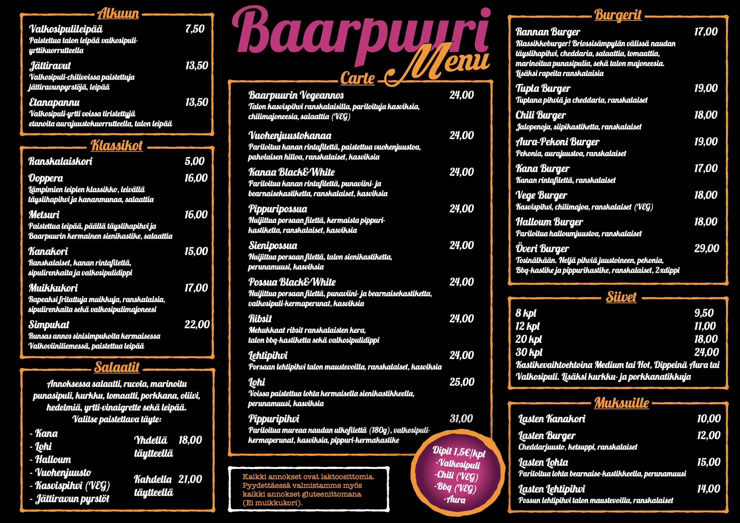 baarpuuri menu 2026